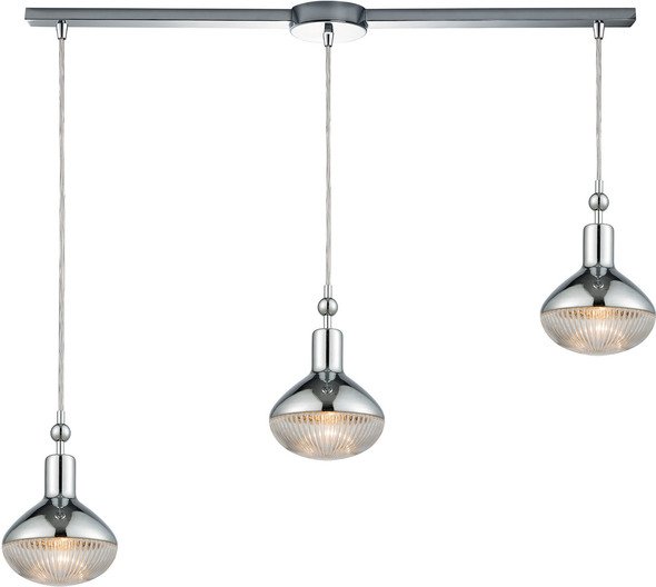 brass and black ceiling light ELK Lighting Pendant Polished Chrome Modern / Contemporary
