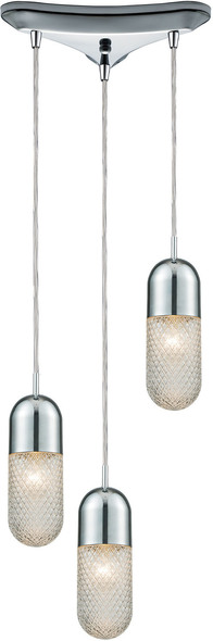 hanging pendant lantern ELK Lighting Mini Pendant Polished Chrome Modern / Contemporary