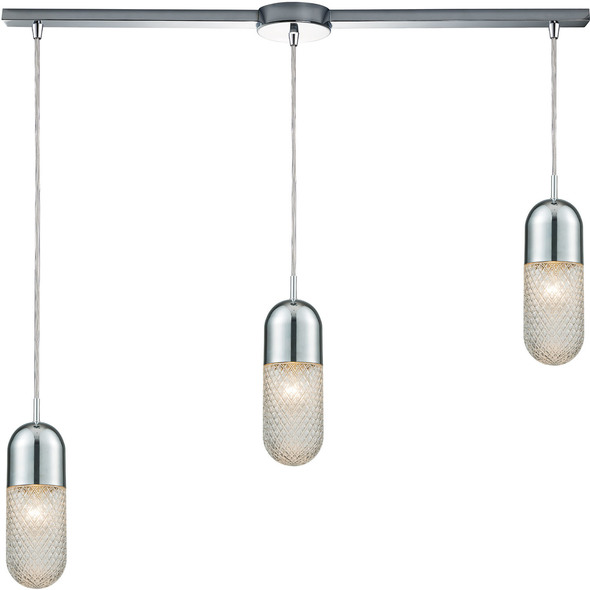 glass lampshade for ceiling light ELK Lighting Pendant Polished Chrome Modern / Contemporary