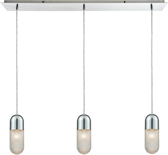 modern glass ceiling lights ELK Lighting Pendant Polished Chrome Modern / Contemporary