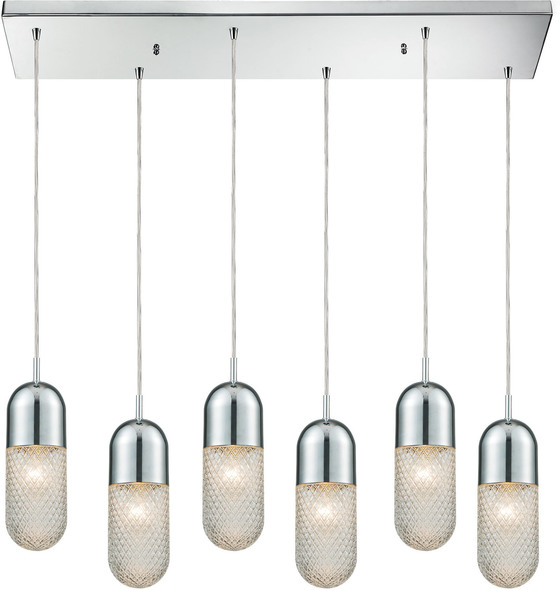 wrought iron hanging light fixtures ELK Lighting Mini Pendant Polished Chrome Modern / Contemporary