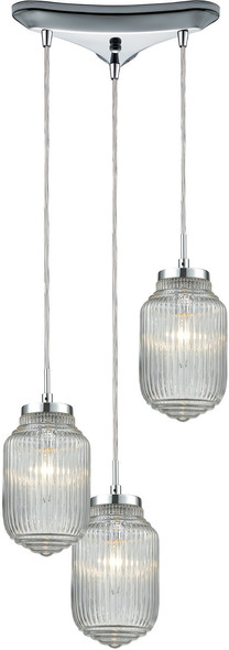 light fixture with shades ELK Lighting Mini Pendant Polished Chrome Modern / Contemporary