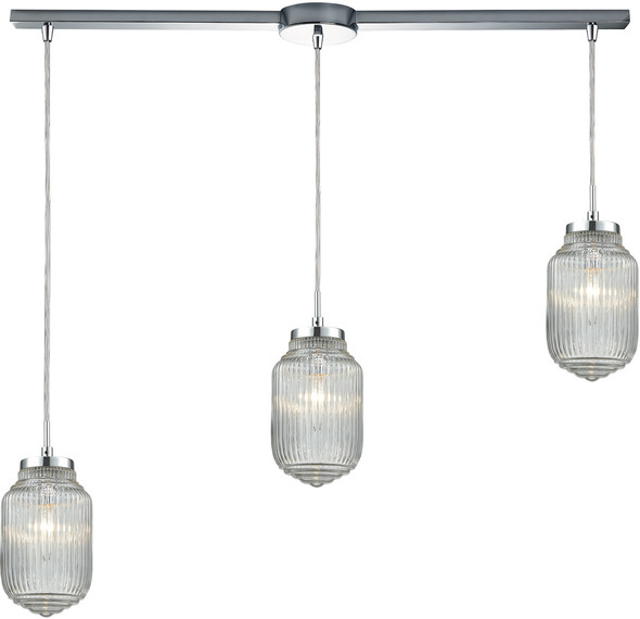 kitchen light fixtures hanging ELK Lighting Mini Pendant Polished Chrome Modern / Contemporary