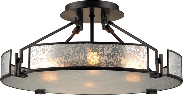 lantern pendant light brass ELK Lighting Semi Flush Mount Oil Rubbed Bronze Modern / Contemporary
