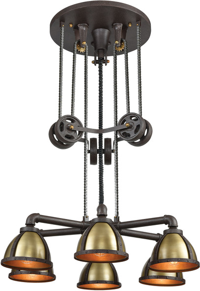 6 light chandelier ELK Lighting Chandelier Vintage Rust, Vintage Brass Transitional