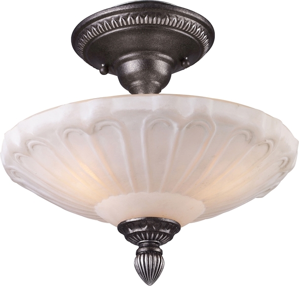 replace can light with flush mount ELK Lighting Semi Flush Mount Dark Silver Traditional