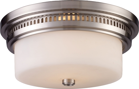 10 inch flush mount led ceiling light fixture ELK Lighting Flush Mount Satin Nickel Transitional