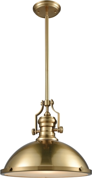rattan lantern pendant ELK Lighting Pendant Satin Brass Transitional
