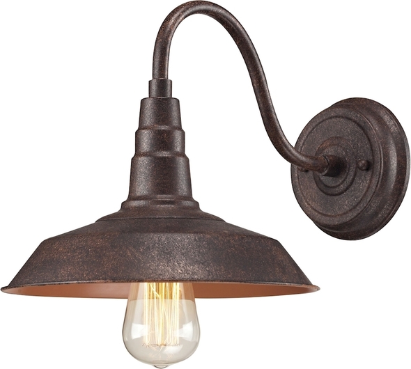 brass led wall sconce ELK Lighting Sconce Weathered Bronze Transitional
