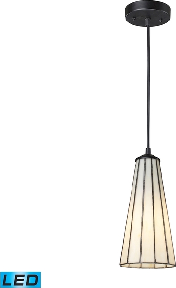 kitchen lamp shade ELK Lighting Mini Pendant Comet White, Matte Black Transitional