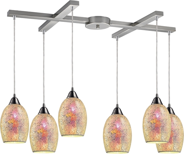 geometric ceiling lamp ELK Lighting Mini Pendant Satin Nickel Transitional
