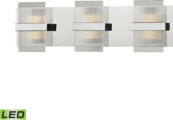 bronze bathroom light fixtures lowes ELK Lighting Vanity Light Polished Chrome Modern / Contemporary