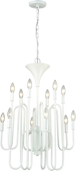 s chandelier ELK Lighting Chandelier Matte White Modern / Contemporary