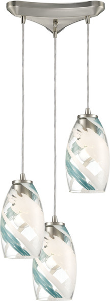 small pendant shade ELK Lighting Pendant Satin Nickel Modern / Contemporary