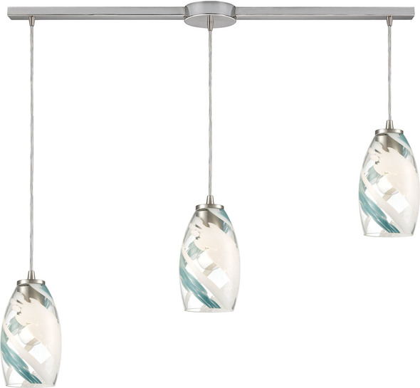 4 bulb ceiling light fixture ELK Lighting Pendant Satin Nickel Modern / Contemporary
