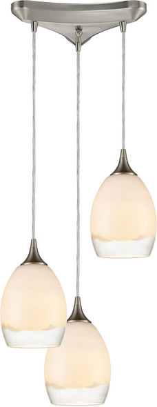 globe shaped pendant lights ELK Lighting Pendant Satin Nickel Modern / Contemporary
