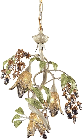 crystal led chandelier ELK Lighting Chandelier Seashell, Sage Green Traditional