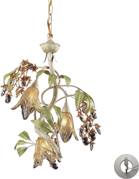 6 lamp pendant ceiling light ELK Lighting Chandelier Seashell, Sage Green Traditional