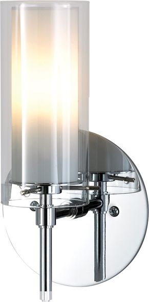 clear glass light ELK Lighting Sconce Chrome Modern / Contemporary