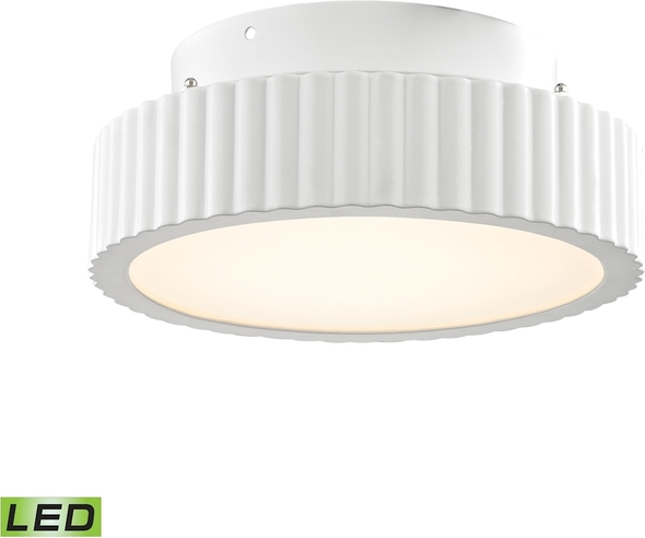 flush mount ceiling fan ELK Lighting Flush Mount Matte White Modern / Contemporary
