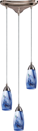 hanging light glass cover ELK Lighting Mini Pendant Satin Nickel Transitional