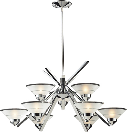 5 lamp ceiling light ELK Lighting Chandelier Polished Chrome Modern / Contemporary