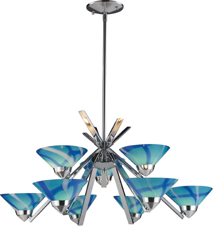 silver chandelier lamp ELK Lighting Chandelier Polished Chrome Modern / Contemporary