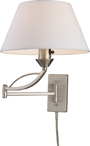 wall mounted lights for office ELK Lighting Sconce Satin Nickel Transitional