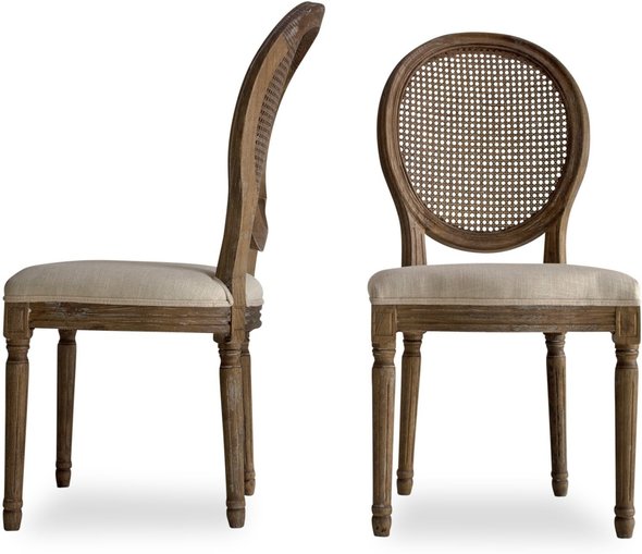 Edloe Finch Dining Chair Dining Room Chairs Fabric color: Beige linen  French Country