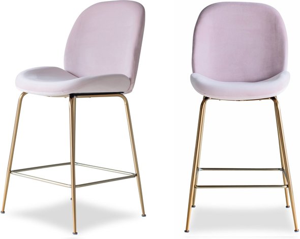 black swivel stool Edloe Finch Counter Stool Bar Chairs and Stools Fabric color: Blush pink velvet Contemporary