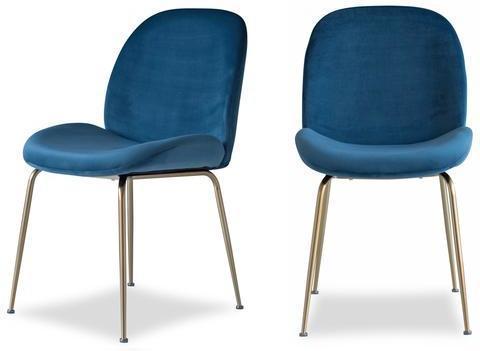  Edloe Finch Dining Chair Dining Room Chairs Fabric color: Dark blue velvet Contemporary