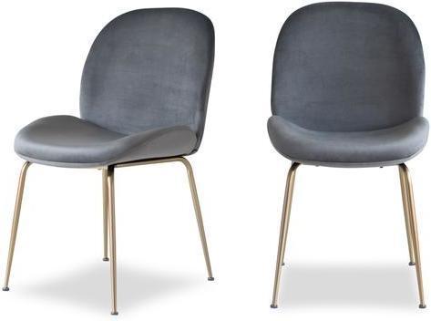 modern style dining chairs Edloe Finch Dining Chair Dining Room Chairs Fabric color: Dark grey velvet Contemporary