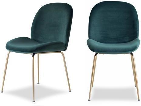 Edloe Finch Dining Chair Dining Room Chairs Fabric color: Dark green velvet Contemporary