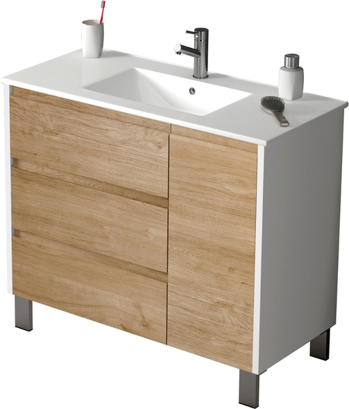 40 bathroom vanity top with sink Eviva White Oak