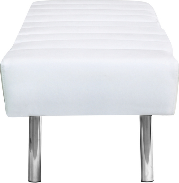 white velvet tufted ottoman Fine Mod Imports bench Ottomans and Benches White Contemporary/Modern