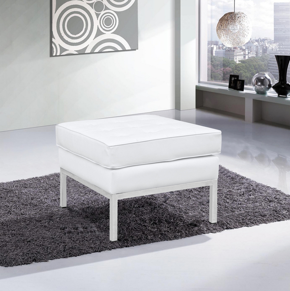 fabric accent bench Fine Mod Imports ottoman Ottomans and Benches White Contemporary/Modern