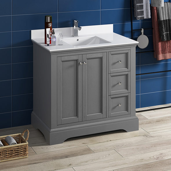 one piece sink and countertop Fresca Gray (Textured)