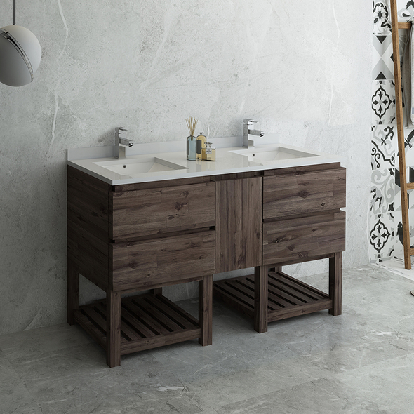 modern oak vanity Fresca Bathroom Vanities Acacia Wood