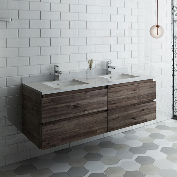 best 60 inch bathroom vanity Fresca Acacia Wood