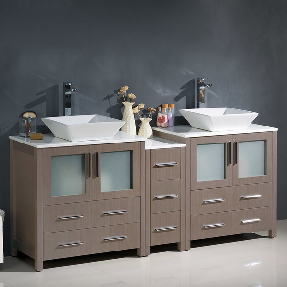 bathroom vanity basin Fresca Gray Oak Modern