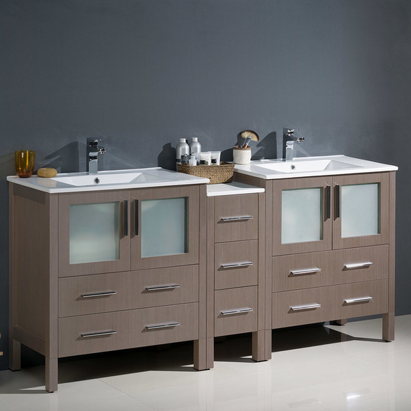 small cabinet for bathroom countertop Fresca Gray Oak Modern