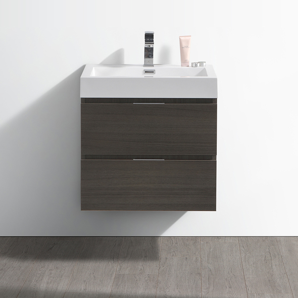 corner basin and vanity unit Fresca Gray Oak