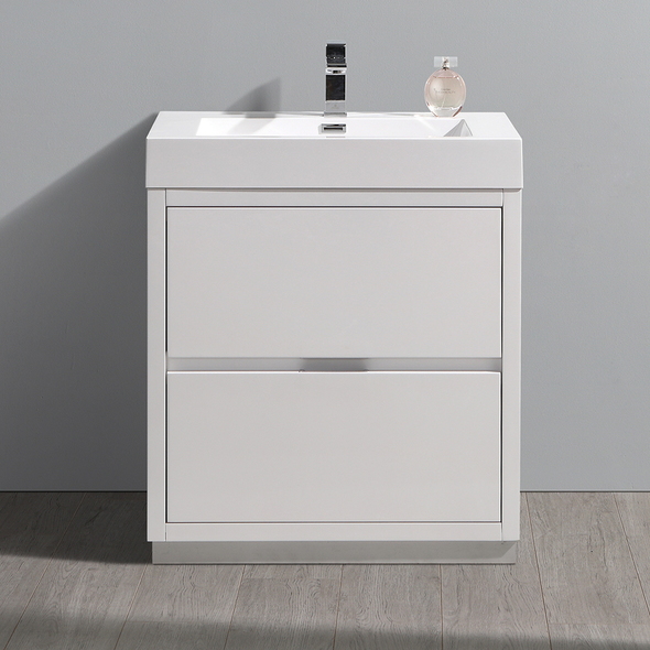 small sink and cabinet Fresca Glossy White