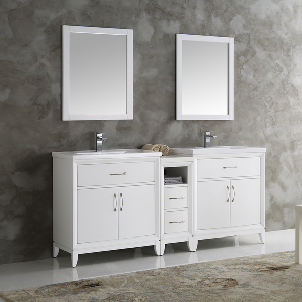 bathroom cabinet clearance Fresca Matte White Traditional