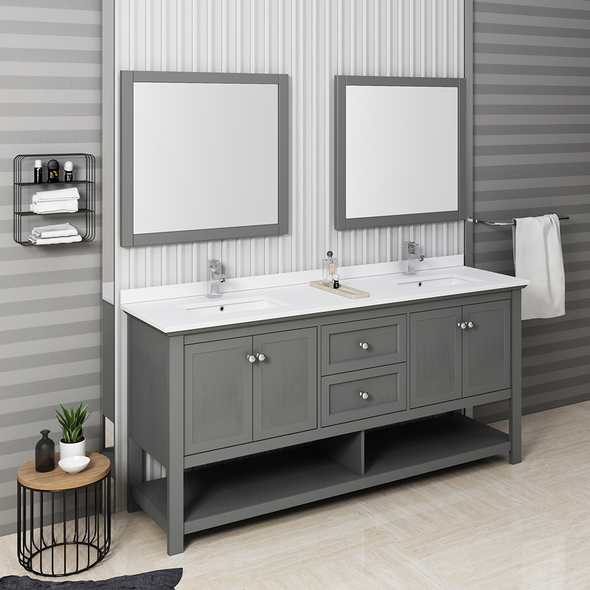 single small bathroom vanity with sink Fresca Gray Wood Veneer