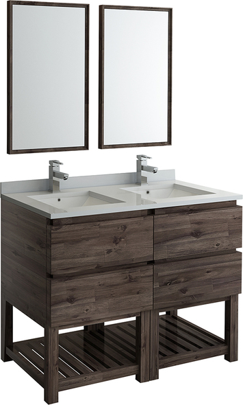 small toilet and sink unit Fresca Acacia Wood