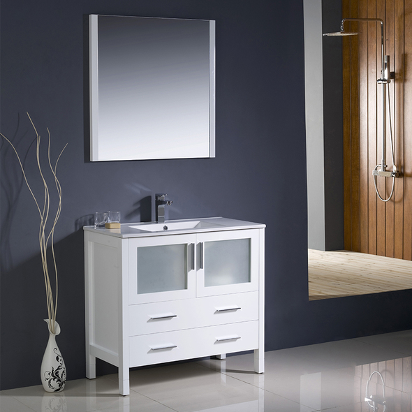 bathroom vanity sizes Fresca White Modern