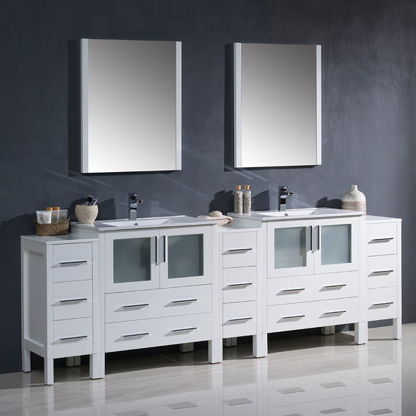 50 inch double vanity Fresca Bathroom Vanities White Modern