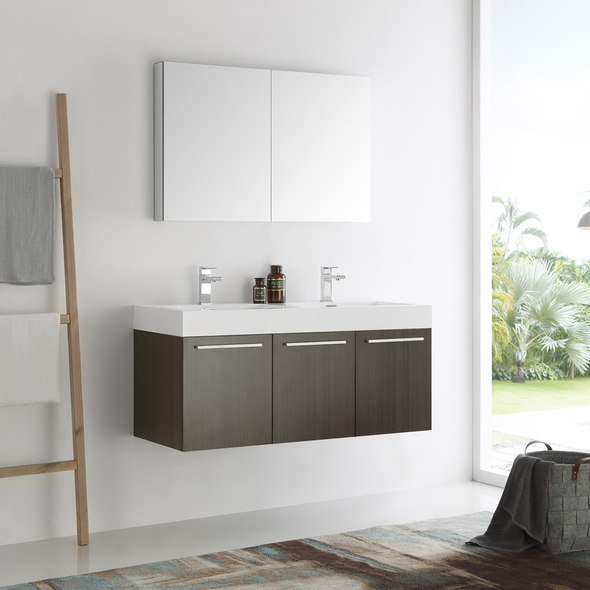 lowes bath cabinets Fresca Gray Oak Modern