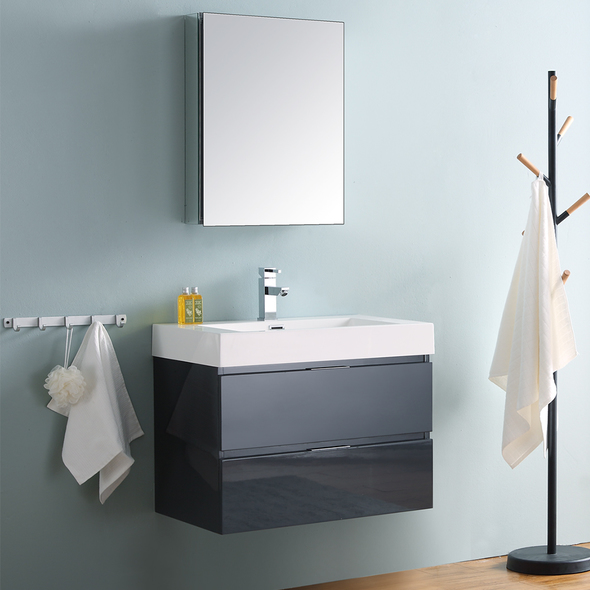 small vanities for small bathrooms Fresca Dark Slate Gray